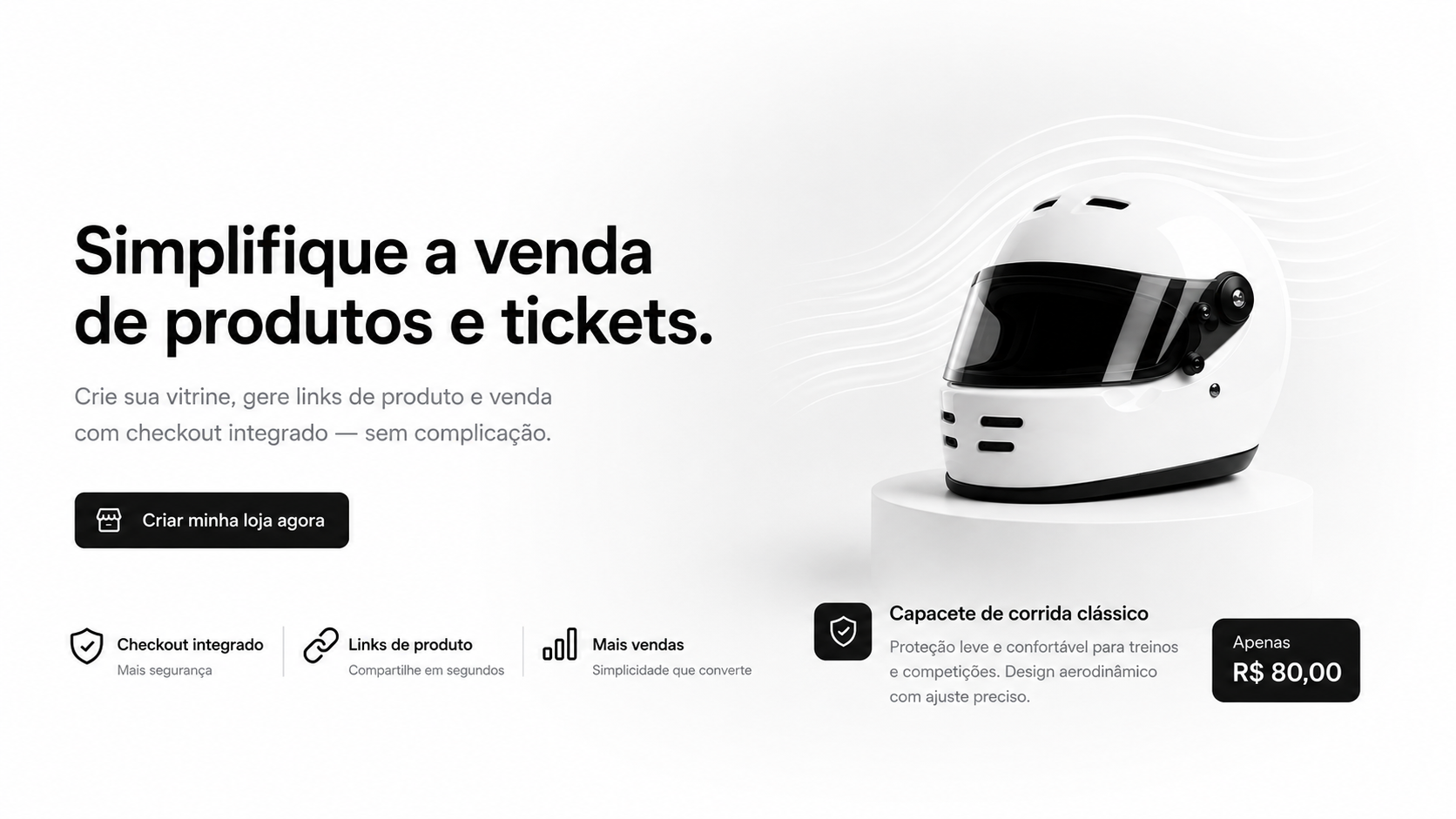 Simplifique a venda de produtos e tickets.