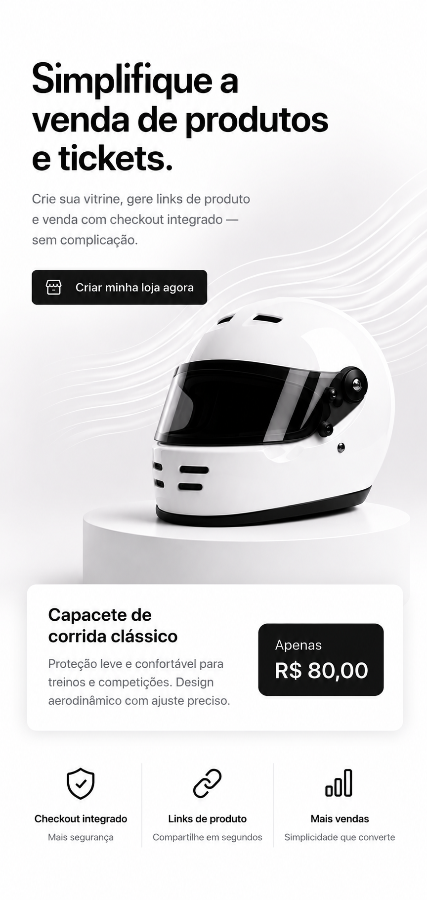 Simplifique a venda de produtos e tickets.
